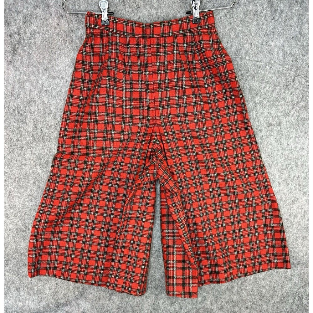 VTG Junior Mates by Classics of Boston Plaid Wool Culottes Capris Junior Size 7